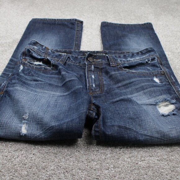 Affliction Cooper Relaxed Boot Jeans Mens 34 Blue Distressed Y2K w/ 30" inseam - Picture 2 of 15